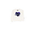Buffalo Bills Girls Sequin Heart Chrome White Crewneck