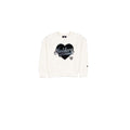 Las Vegas Raiders Girls Sequin Heart Chrome White Crewneck