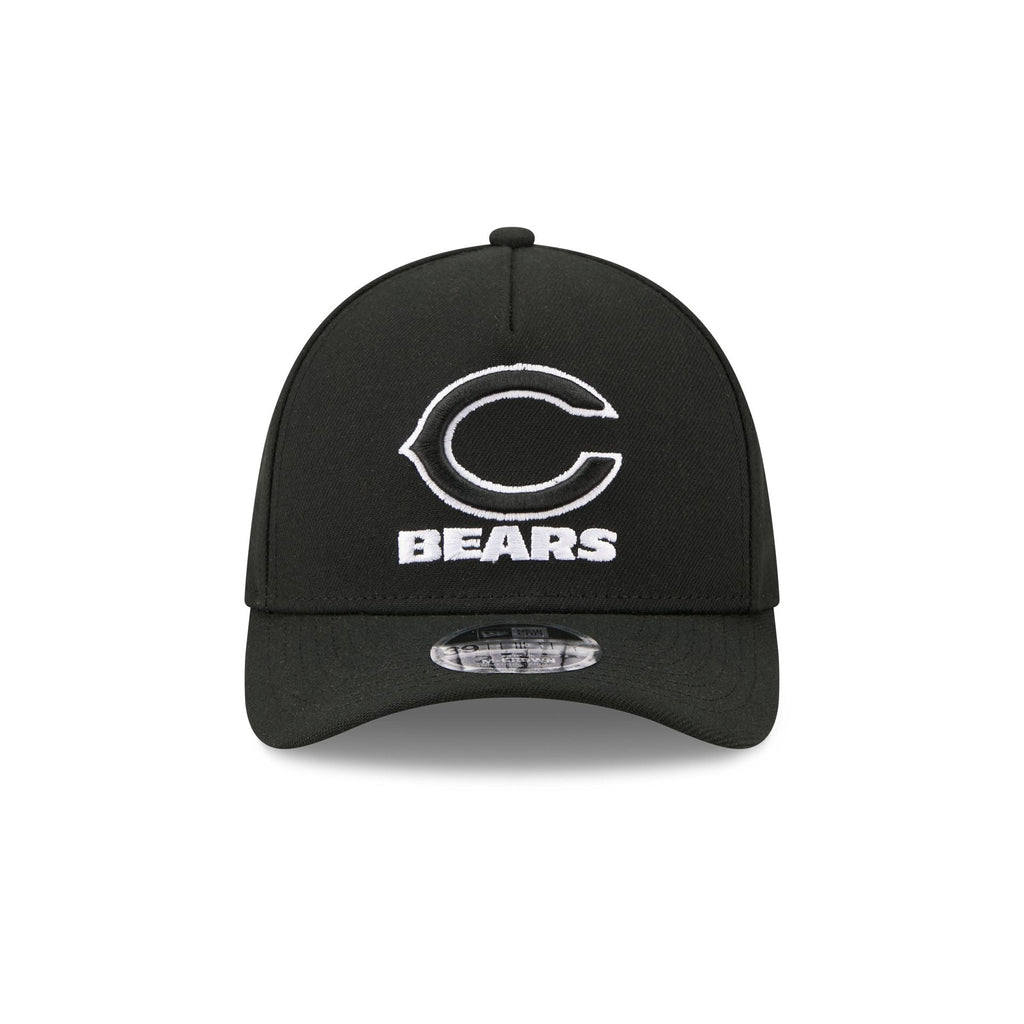 Chicago Bears Poly Black & White 39THIRTY M-Crown A-Frame Stretch Fit Hat
