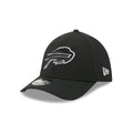 Buffalo Bills Poly Black & White 39THIRTY M-Crown Stretch Fit Hat