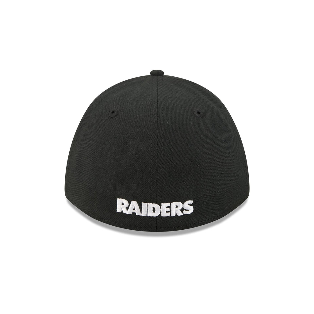 Las Vegas Raiders Poly Black & White 39THIRTY M-Crown Stretch Fit Hat