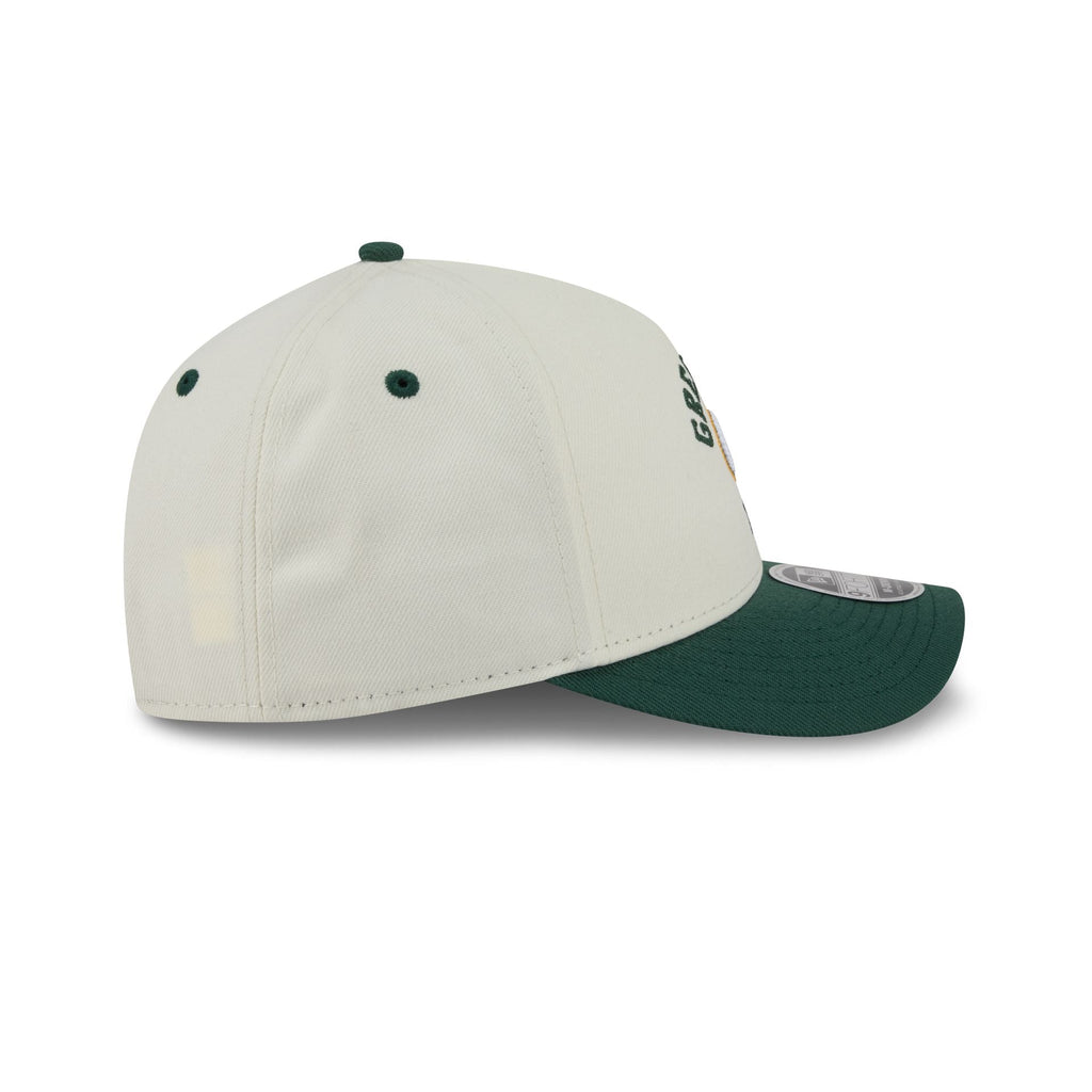 Green Bay Packers Arched Graphic Chrome White 9FORTY M-Crown A-Frame Snapback Hat
