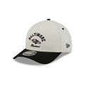 Baltimore Ravens Arched Graphic Chrome White 9FORTY M-Crown A-Frame Snapback Hat