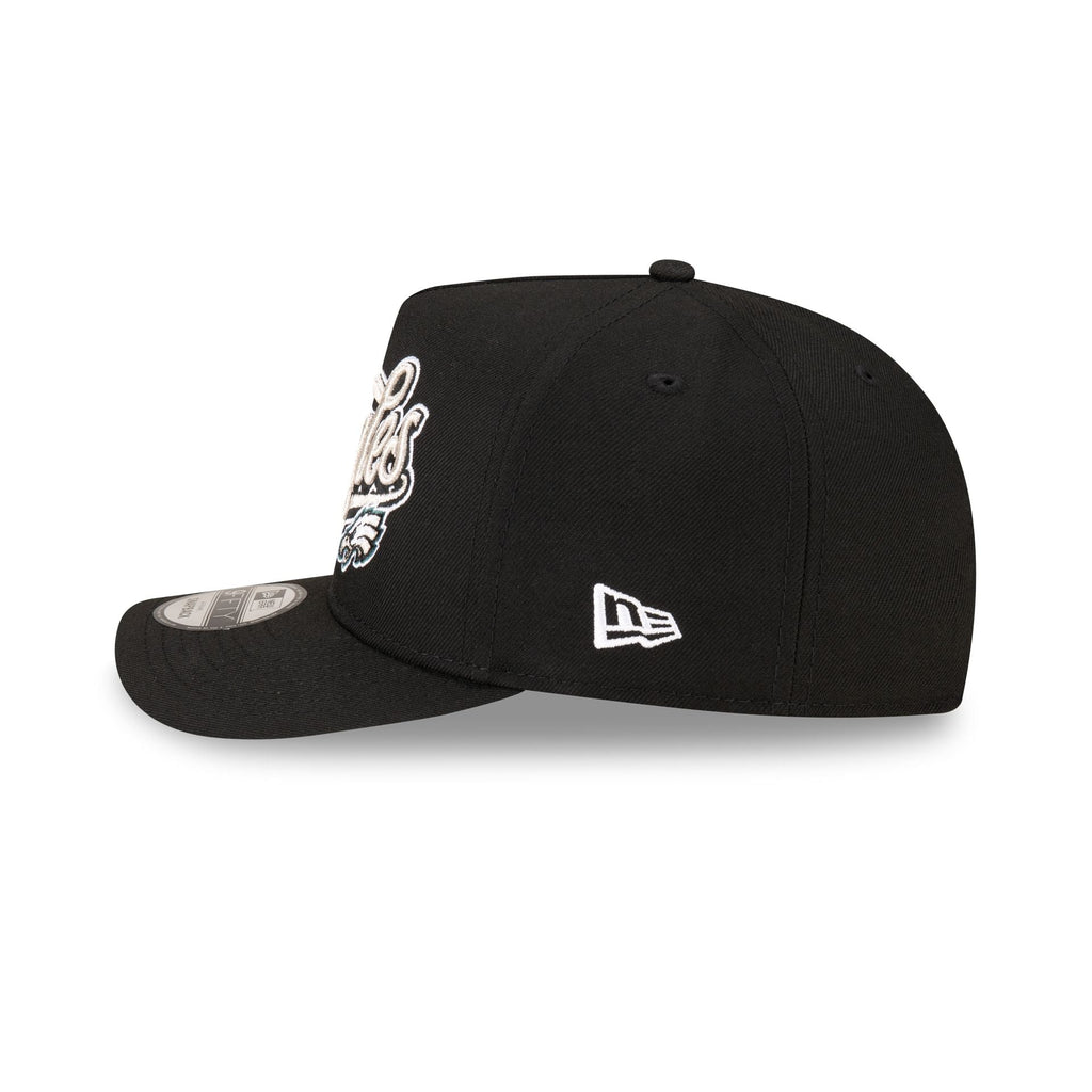 Born x Raised x Philadelphia Eagles Script Black 9FIFTY A-Frame Snapback Hat